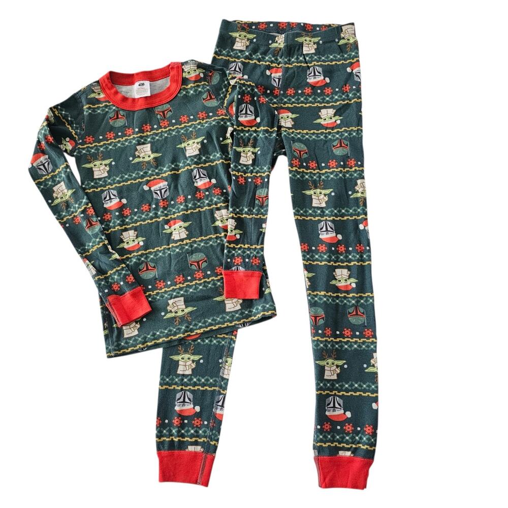 Hanna Andersson Star Wars "The Mandalorian" Holiday Long John Pajama Set Kids 8